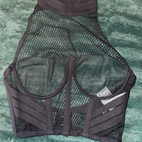 Dion Lee Black Net Lace Layered Top - Picture 3 of 5